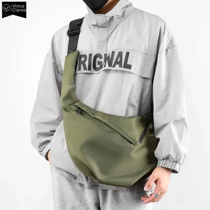 VC Minimalist Designer Messenger Bags for Men Large Capacity Men's Chest Bag Waterproof Lightweight Nylon Sling Shoulder Bag Man