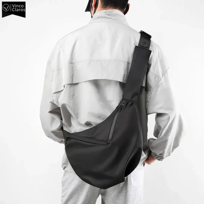 VC Minimalist Designer Messenger Bags for Men Large Capacity Men's Chest Bag Waterproof Lightweight Nylon Sling Shoulder Bag Man