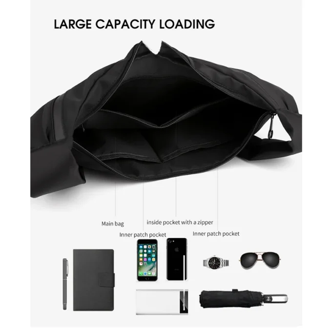 VC Minimalist Designer Messenger Bags for Men Large Capacity Men's Chest Bag Waterproof Lightweight Nylon Sling Shoulder Bag Man