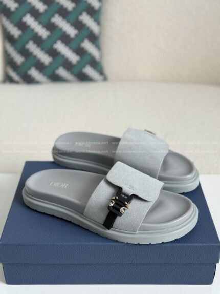 Dior Aqua Faux Suede Slippers