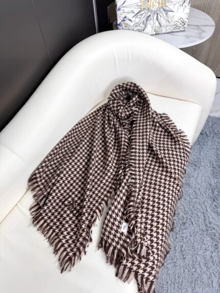 2025 Dior new houndstooth cashmere shawl scarf
