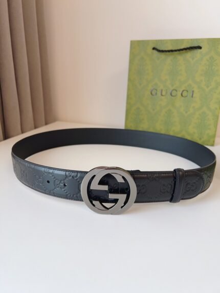 GUCCI Interlocking Double G Buckle Belt Width: 4.0cm