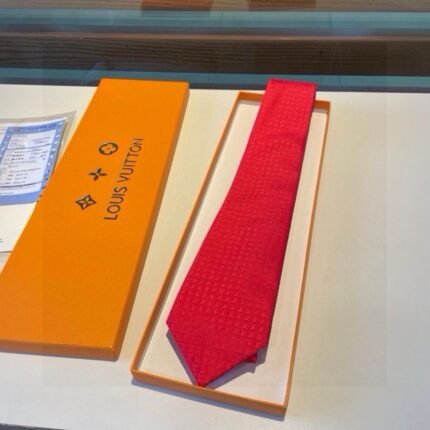 Louis Vuitton L letter 100% high quality jacquard silk tie for men