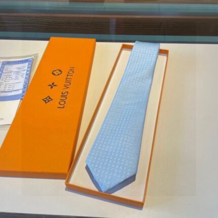 Louis Vuitton L letter 100% high quality jacquard silk tie for men