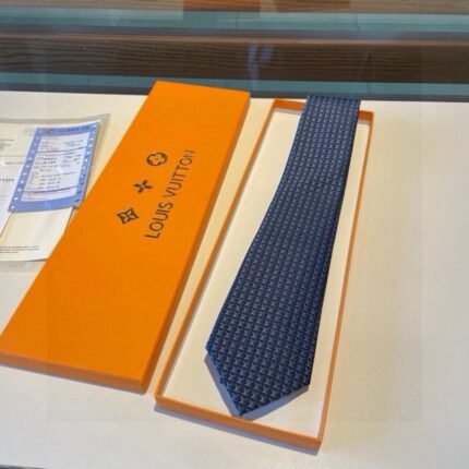 Louis Vuitton L letter 100% jacquard silk tie for men