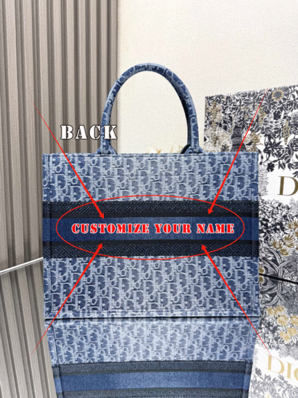 Dior book tote denim blue 【medium 】shopping bag