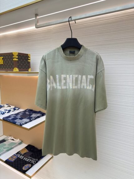 Balenciaga embossed paper tape short sleeves